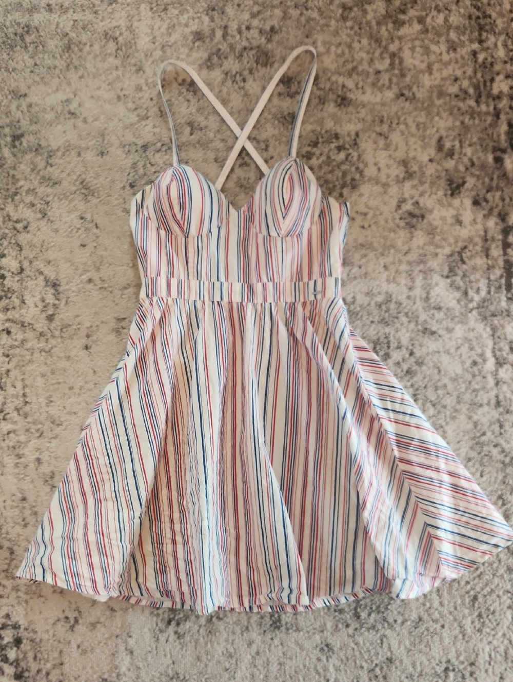 Guess Red White & Blue Striped Sundress